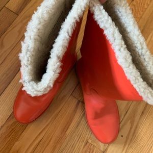 Bally Red Winter Boots with White Lining